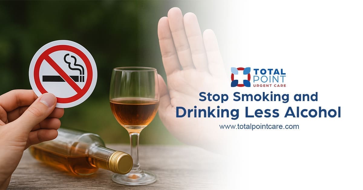 3. Drinking Less Alcohol and Stopping Smoking